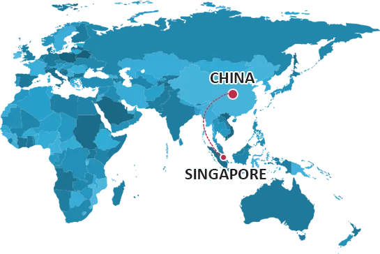 中国からシンガポールへの配送