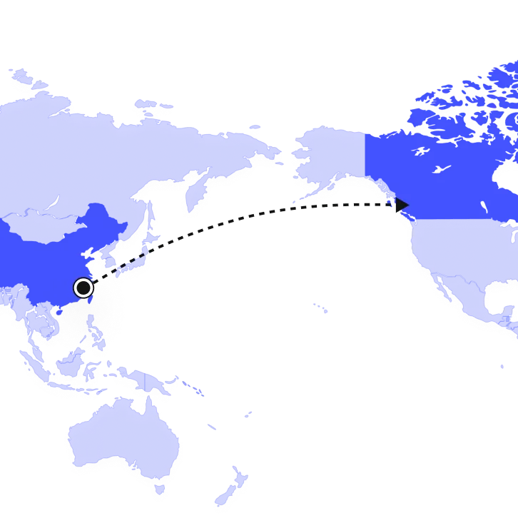 Envíos desde China a Canadá